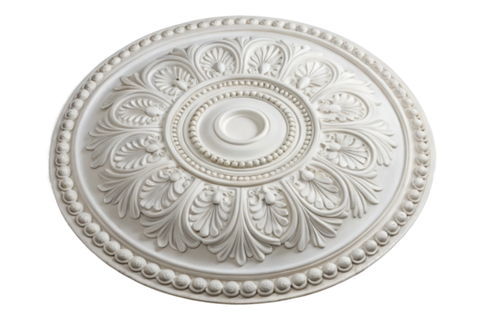 PNG Ornate circular ceiling medallion with intricate floral and beaded design