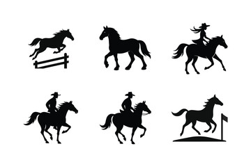 Racehorse Silhouette Vector Bundle | SVG Clipart for T-Shirts & Racing Designs