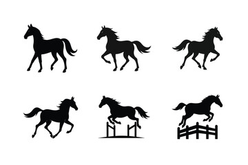 Racehorse Silhouette Vector Bundle | SVG Clipart for T-Shirts & Racing Designs