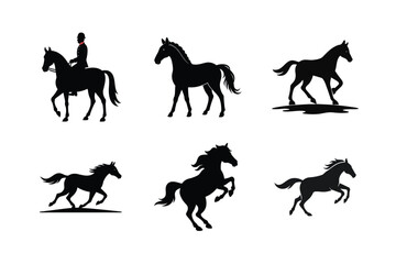 Racehorse Silhouette Vector Bundle | SVG Clipart for T-Shirts & Racing Designs
