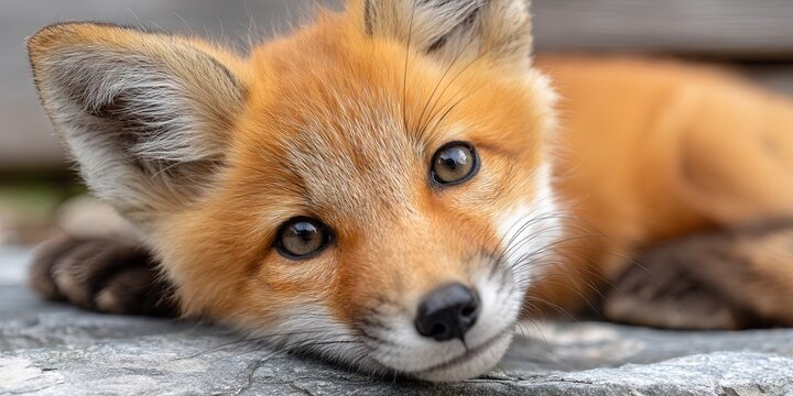 photo of playful baby red fox