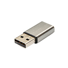 Modern usb flash drive isolated against a transparent background, providing convenient portable storage for seamless data transfer and reliable information backup in a compact design