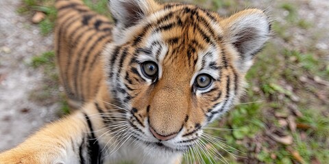 Fototapeta premium photo of playful baby tiger 