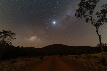 Milky Way over country road