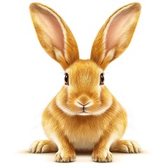 Fototapeta premium Illustration of a ginger bunny with large ears on an isolated background