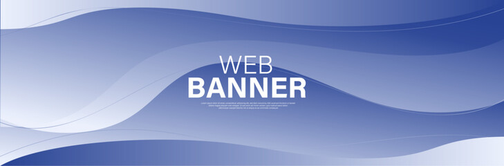 Abstract blue background with wave, Blue banner