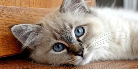 Obraz premium photo of playful kitten birman