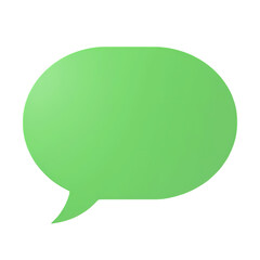 Isolated lime green speech bubble with a tail  in a simple design isolated on transparent background