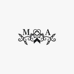 MA Initials Wedding Logo Vector Art  Icons  and Graphics