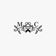 MC Initials Wedding Logo Vector Art  Icons  and Graphics