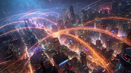Futuristic Cityscape: A Symphony of Light and Speed