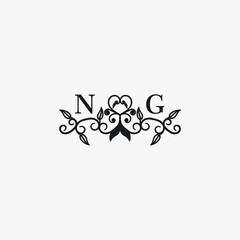 NG Initials Wedding Logo Vector Art  Icons  and Graphics
