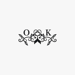 OK Initials Wedding Logo Vector Art  Icons  and Graphics