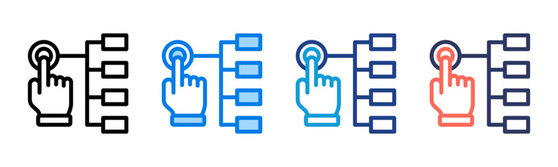 Hierarchy icon sheet multiple style collection