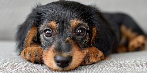 photo of playful puppy dachshund 