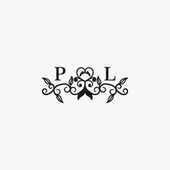 PL Initials Wedding Logo Vector Art  Icons  and Graphics