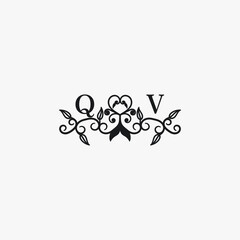 QV Initials Wedding Logo Vector Art  Icons  and Graphics
