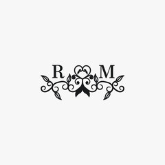 RM Initials Wedding Logo Vector Art  Icons  and Graphics