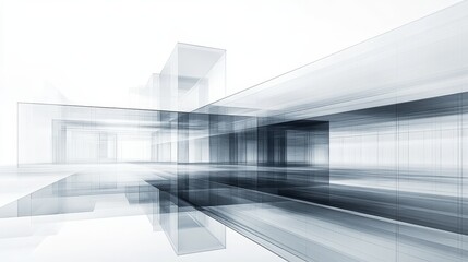 Fototapeta premium Abstract architectural design, perspective view.