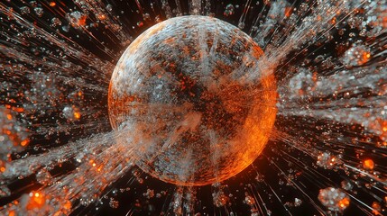 rotating 3D digital artwork of a floating red color generated by mid journey