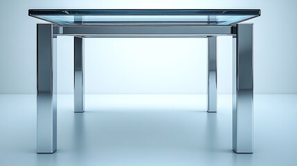 Luxury dining table design with sleek glass surface and metallic base high resolution photo