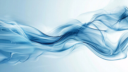Fototapeta premium Deep blue liquid flows in wavy shapes on white, forming a sleek, futuristic digital canvas design.