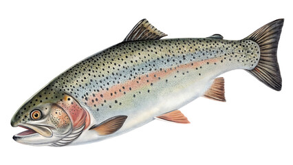Naklejka premium trout fish isolated on white background PNG. AI GENERATED