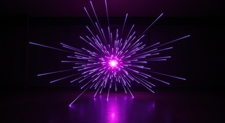 Purple Light Burst Explosion Abstract Art