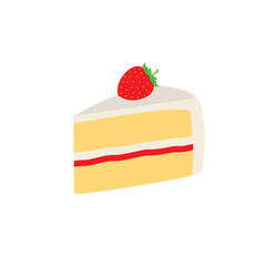 piece of cake strawberry shortcake frosting delicious dessert food birthday slice