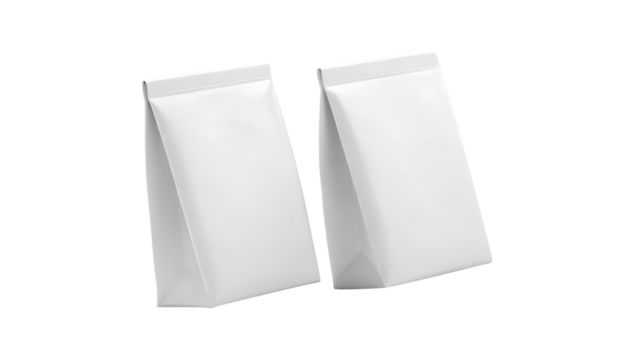 white paper bag package isolated on a white background. PNG Transparent file type with high definition quality Available.