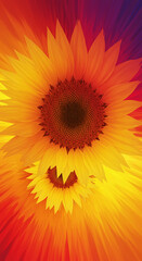 Obraz premium Sunflower explosion warmth and vibrant beauty
