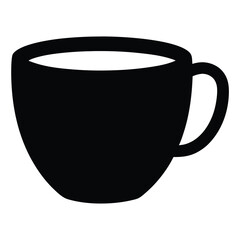 A Simple Black Silhouette of a Mug Filled with a Beverage