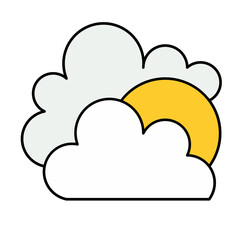 sunny cloud icon vector symbol of weather illustration