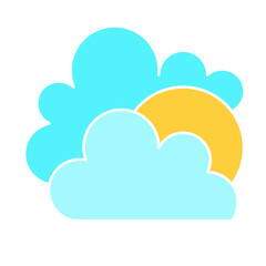 sunny cloud icon vector symbol of weather illustration