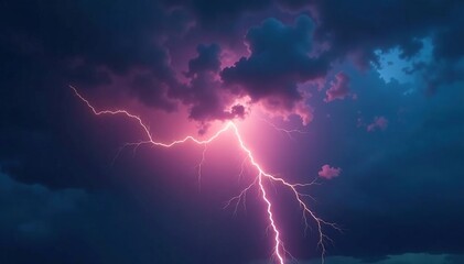 Dramatic dark clouds fill the stormy sky Lightning flashes hint at rain , ominous, storm