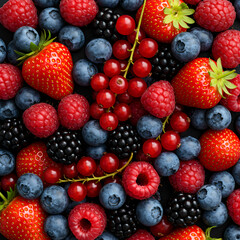 Fresh Berries: Strawberries, Blueberries, Raspberries, Blackberries