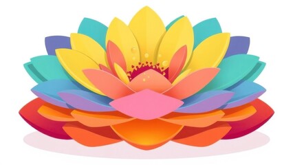 Macro, Stacked Colorful Petals with Water Droplets