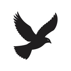 bird soaring in the sky silhouette vector