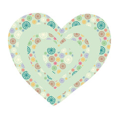 Sweet patchwork heart isolated on white. Vector illustration.