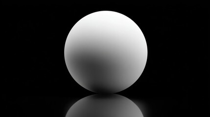 Perfect white sphere on black background, subtle gradient