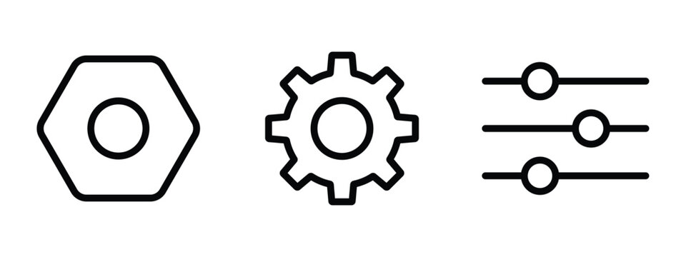 parameters and setting icons set vector.