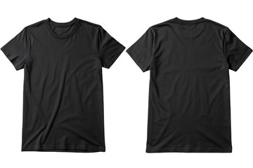 black t shirt isolated on transparent background
