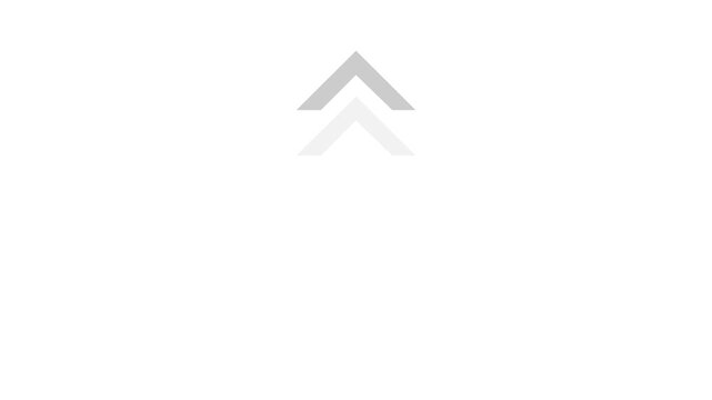 Up direction animated arrow .Animation of sweep arrow icon, upward and transparent white swipe up pointing arrow icon.