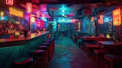 Neon Nights: A Vibrant Dive Bar Experience