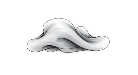 Abstract white cloud shape drawing illustration concept