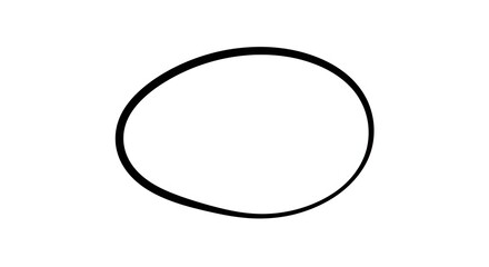 Simple Oval Shape Isolated on White Background