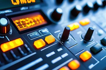 Close-up of a music production device