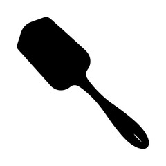 Black Silhouette of a Kitchen Spatula Cooking Utensil Baking Tool Food Prep Ingredient Server