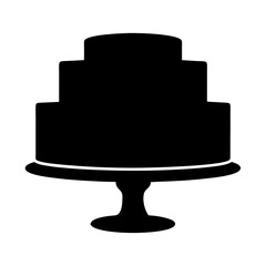A Delicious ThreeLayered Black Cake on a Pedestal Stand