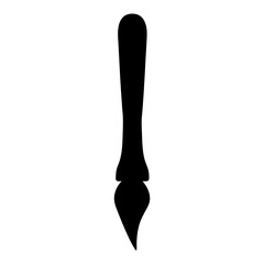 A Simple Black Silhouette of a Paintbrush for Artistic Design and Decoration